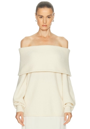 SRG Saffiyya Off The Shoulder Sweater in Ivory - Ivory. Size L (also in M, S, XL, XS, XXS).