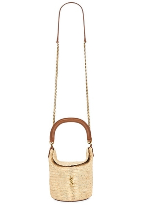 Saint Laurent Top Handle Bucket Bag in Pale Brown & Brick - Neutral. Size all.