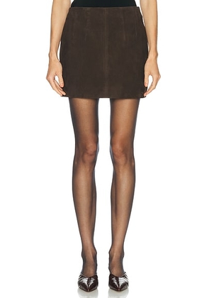 SRG Apple Suede Skirt in Chocolate - Chocolate. Size M (also in L, XXS).