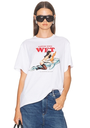 Stella McCartney Jeff Koons Collab Boyfriend T-Shirt in Pure White - White. Size L (also in M, S).