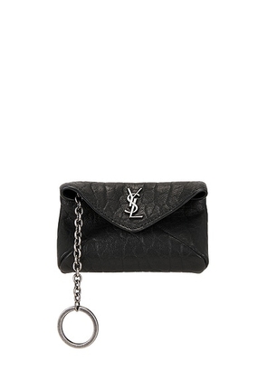 Saint Laurent Envelope Key Case in Black - Black. Size all.