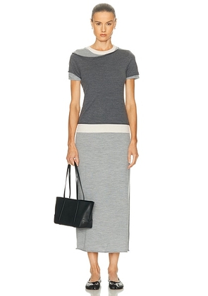 Staud Lyric Dress in Heather Grey Multi - Charcoal,Light Grey. Size S (also in L, M).