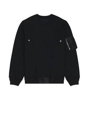 Sacai Sponge Sweat Pullover in Black - Black. Size 3 (also in 2, 4).
