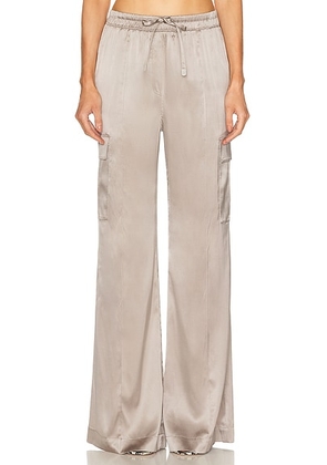 TOM FORD Silk Satin Cargo PJ Pant in Dark Silver - Taupe. Size 38 (also in 40).