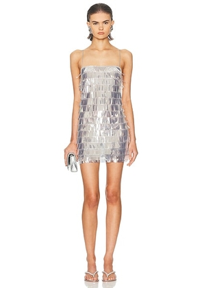 Retrofete Amalie Sequin Dress in Silver Cloud - Metallic Silver. Size L (also in M, XL, XS).