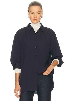 Toteme Classic Fluid Shirt in Navy - Navy. Size 38 (also in ).