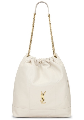 Saint Laurent Large Jamie Pochon Bag in Crema Soft - Cream. Size all.