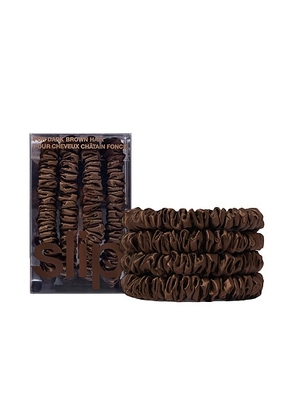 Slip Skinny Scrunchies 4 Pack in Dark Brown - Chocolate. Size all.