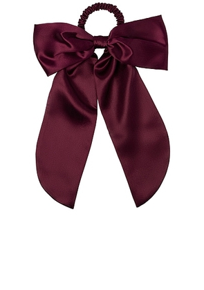 Slip Pure Silk Hair Bow in Crimson - Burgundy. Size all.