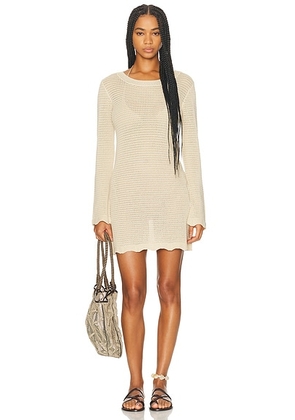 Posse Lennon Mini Dress in Beige - Beige. Size M (also in L, S, XS).
