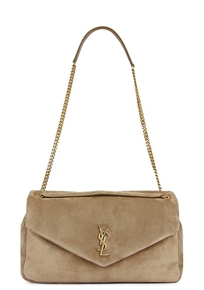 Saint Laurent Large Calypso Chain Bag in Dry Grain - Tan. Size all.