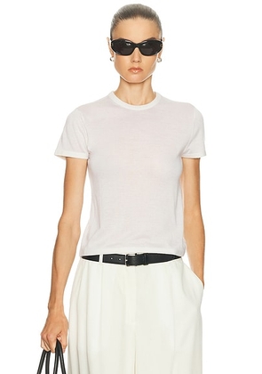 RENGGLI Cashmere Silk Knit Tee in Ecru - Ivory. Size L (also in M, XL, XS).