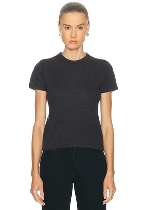 RENGGLI Cashmere Silk Knit Tee in Licorice - Grey. Size XL (also in XS).