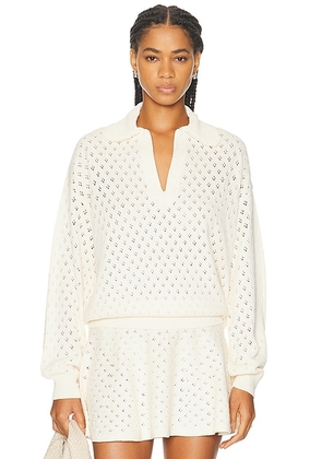 SEROYA Mica Pullover Sweater in Eggshell - Ivory. Size L (also in S).