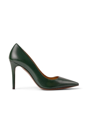 Ralph Lauren Collection Tenney 95 MM Goatskin Pump in Dark Racing Green - Dark Green. Size 36 (also in 36.5, 37.5, 38.5, 40).