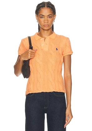 Polo Ralph Lauren Short Sleeve Polo Top in Mandarin Orange - Orange. Size L (also in M, S, XL, XS).