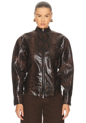 Stella McCartney Alter Snake Jacket in Espresso - Brown. Size 34 (also in ).