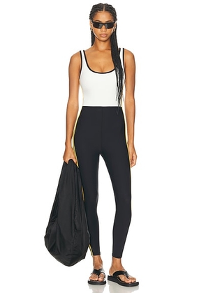THE UPSIDE Prix Charlize Scoop Catsuit in Black - Black,White. Size S (also in ).