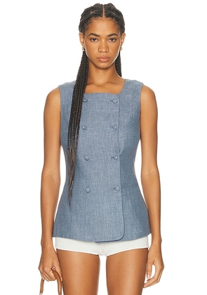 Posse Thea Vest in Steel Blue - Blue. Size L (also in M, S, XS).
