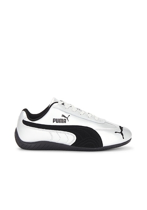 Puma Select Speedcat Metallic Sneaker in Silver & Black - Metallic Silver. Size 6.5 (also in 10, 11, 6, 7, 7.5, 8, 8.5, 9, 9.5).