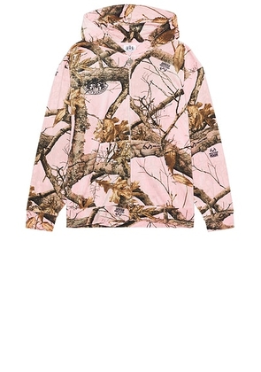 Pleasures Realtree Velour Hoodie in Pink Edge - Pink. Size L (also in M, XL/1X).