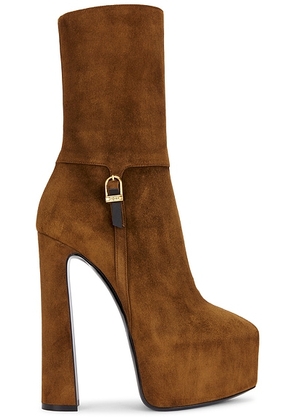 Saint Laurent Tria Boot in Land - Brown. Size 39.5 (also in 36.5, 38, 41).