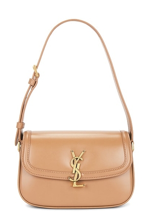 Saint Laurent Mini Solferino Bag in New Hazelnut - Tan. Size all.