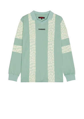 Pleasures Sounds Rugby Polo in Matcha - Green. Size S (also in L, M, XL/1X, XXL/2X).