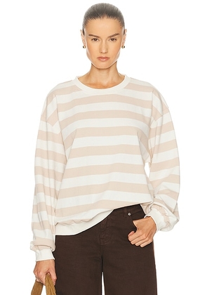 Posse Hugo Sweater in Beige Ivory Stripe - Beige. Size L (also in M, S, XS).