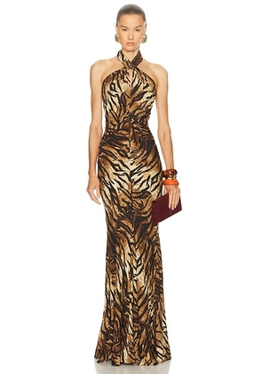Ronny Kobo Affina Dress in Tigers Eye - Gold. Size L (also in M, XS).