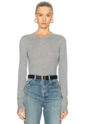 Saint Laurent Long Sleeve Top in Gris Chine - Light Grey. Size M (also in L, S, XS).