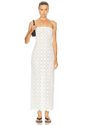 St. Agni Doily Column Dress in White - White. Size L (also in ).