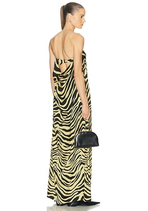 SRG Sloan Silk Dress in Zebra Print - Beige. Size M (also in L, S, XL, XS, XXS).