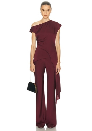 SRG Selena Silk Top in Oxblood - Burgundy. Size L (also in M, S, XS, XXS).