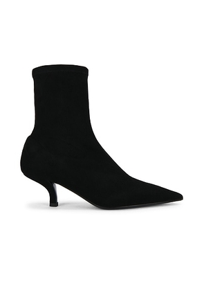 Toteme Suede Heeled Sock Boot in Black - Black. Size 36 (also in 37, 38, 40, 41).