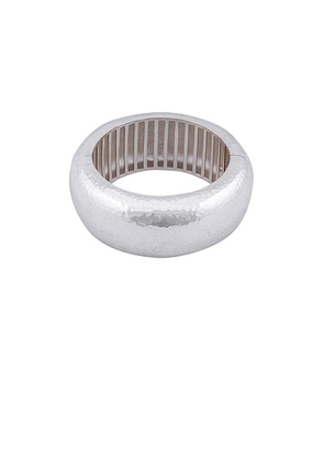 VALERE Domed Large Bangle Bracelet in Silver Plated - Metallic Silver. Size all.