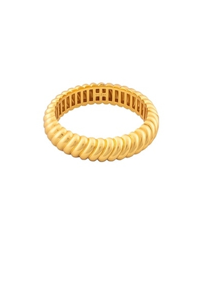 VALERE Ripple Bangle Bracelet in 22k Gold Plated - Metallic Gold. Size all.