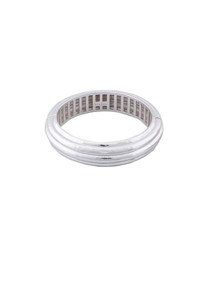 VALERE Ribbed Bangle Bracelet in Silver Plated - Metallic Silver. Size all.