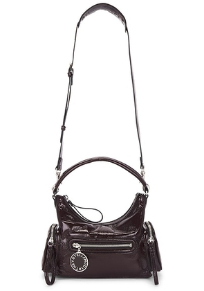 Stella McCartney Cracked Patent Alter Mat Pony Small Shoulder Bag in Shiraz - Burgundy. Size all.