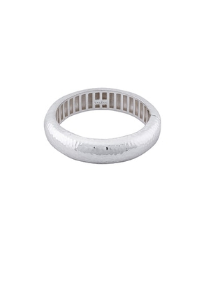 VALERE Domed Small Bangle Bracelet in Silver - Metallic Silver. Size all.