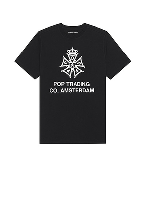 Pop Trading Company Four Days Tee in Black - Black. Size L (also in M, S, XL/1X).