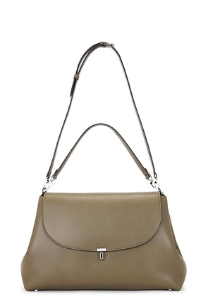 Toteme T-lock Leather Satchel Bag in Taupe - Taupe. Size all.