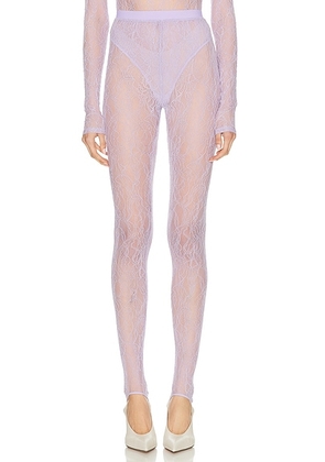 WARDROBE.NYC Lace Stirrup Legging in Lilac - Lavender. Size L (also in M, S, XS, XXS).