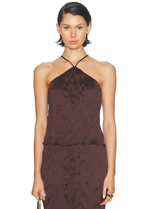 Staud Akari Top in Earth - Chocolate. Size L (also in M, S, XS).