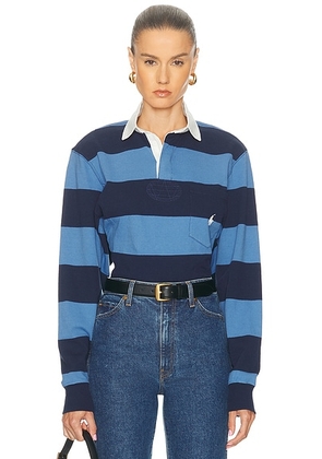 Polo Ralph Lauren Long Sleeve Polo Top in Rig Blue/Newport Navy - Blue,Navy. Size L (also in ).