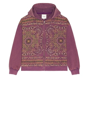 Found Found Motif Zip Up Hoodie in Vintage Purple - Purple. Size L (also in XL/1X).