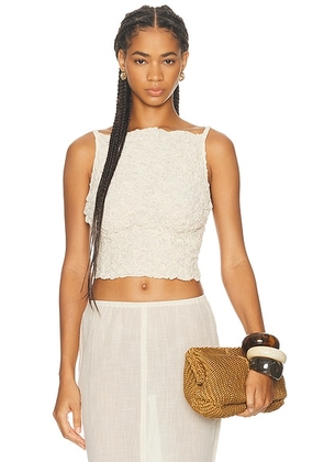 TG Botanical Raquel Top in Off White - Cream. Size M (also in L, S).