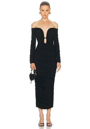 SANS FAFF Wren Midi Dress in Black - Black. Size M (also in L, S, XS).