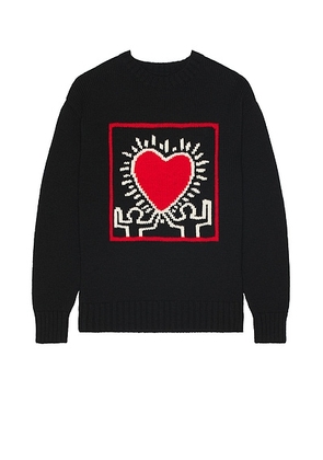 WACKO MARIA Keith Haring Crew Neck Sweater Type-1 in Black - Black. Size L (also in S, XL).