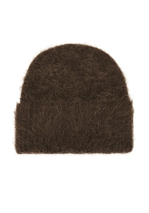 Toteme Alpaca Knit Beanie in Pepper - Green. Size all.